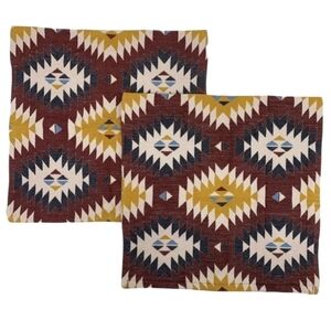 Ikea Fransine Southwest Print Wool Blend Pillow Covers 20x20 Set Of 2